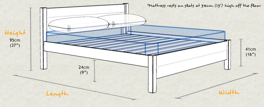 Oxford Wooden Bed Frame Sizes and Dimensions