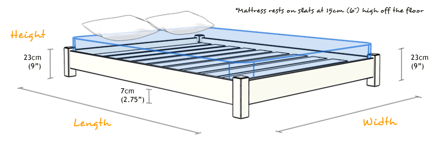 Low Platform Wooden Bed Frame Dimensions