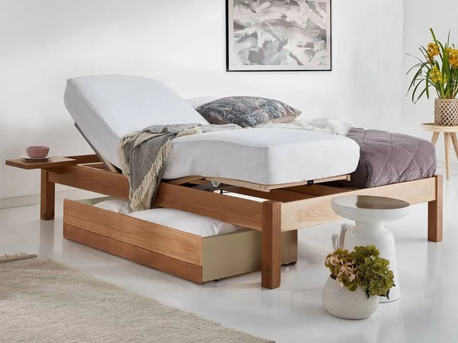 Platform Bed No Headboard Get Laid Beds, King Single Upholstered Bed Frame With Storage