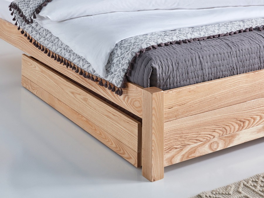 Platform Storage Bed No Headboard, Queen Size Wood Bed Frame With Drawers