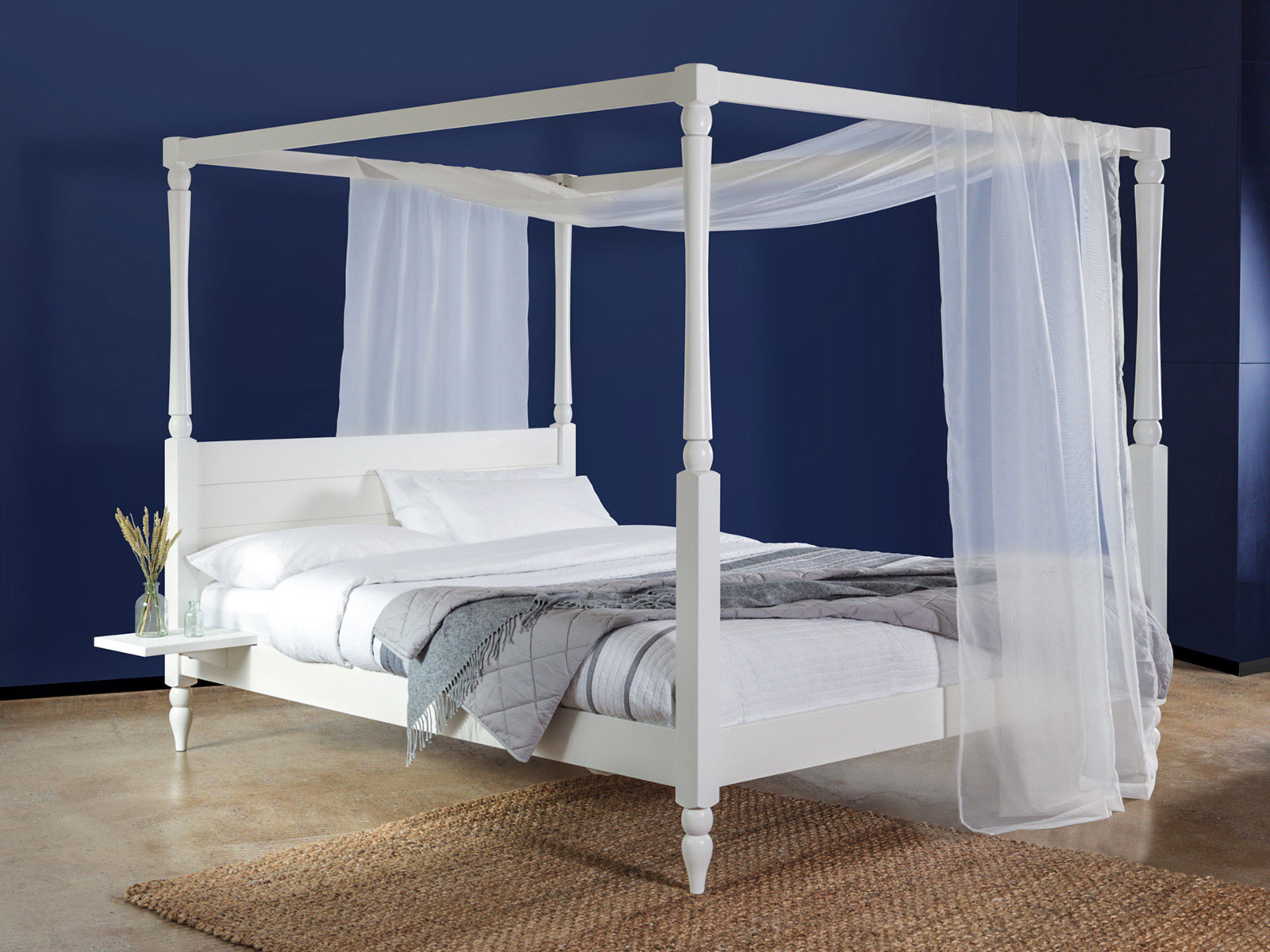 Four Poster Country Bed Get Laid Beds, White Four Poster Bed King Size