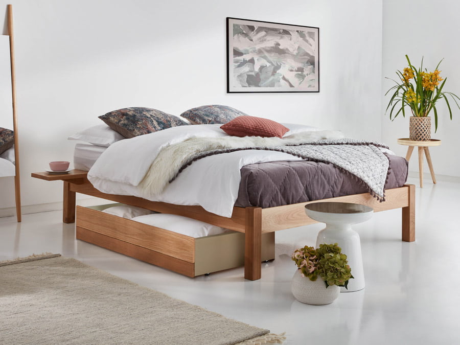 Platform Bed No Headboard Get Laid Beds, Simple Bed Frame King Size Dimensions In Feet