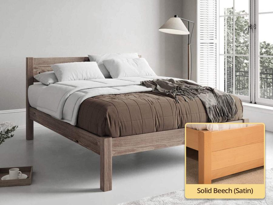 white knight bed Solid Beech (Satin)