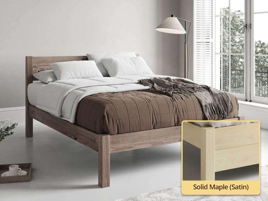 White Knight Bed Solid Maple