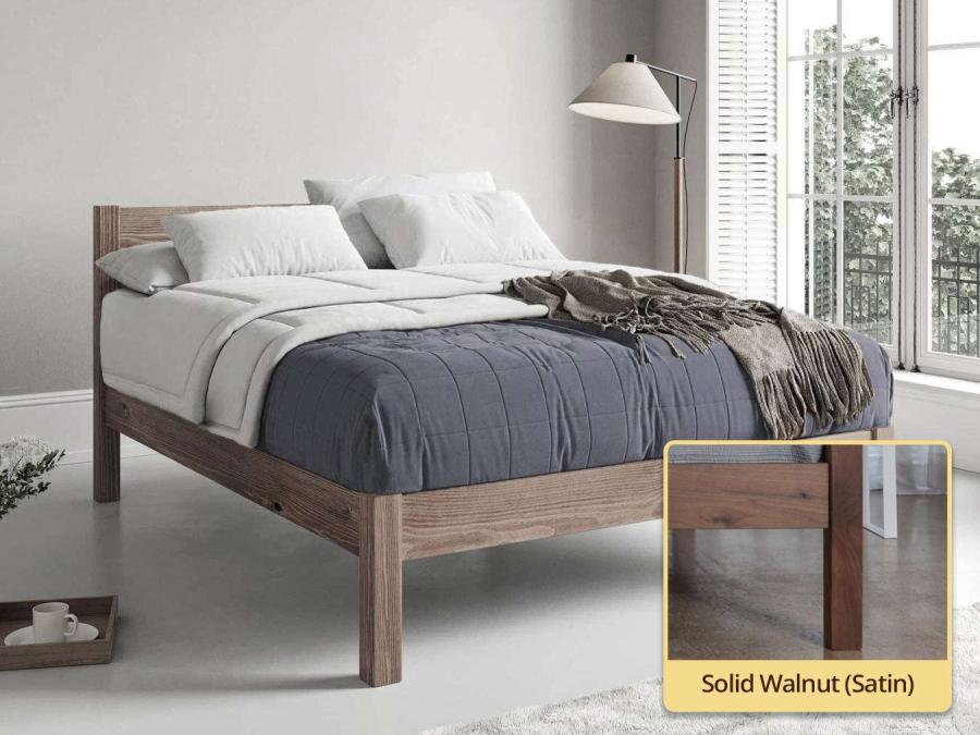 White Knight Bed Solid Walnut