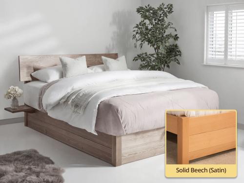 ottoman storage bed space saver Solid Beech (Satin)