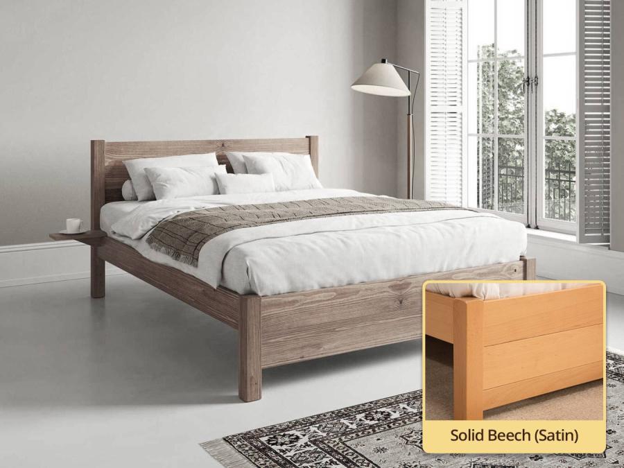 Solid Beech (Satin) london bed