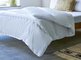 4.5 Tog soft hollowfiber duvet on wood bed