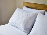 Pinsonic pillow protector on pillow