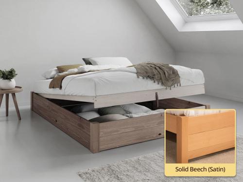 solid beech ottoman storage bed
