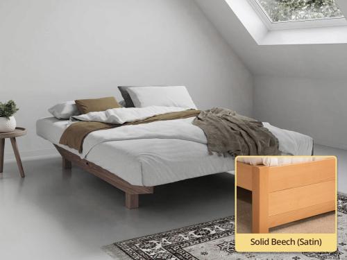 floating bed no headboard Solid Beech (Satin)