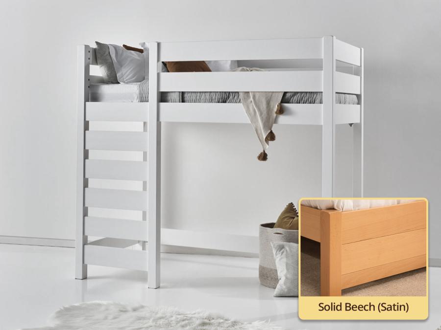 high sleeper bed Solid Beech (Satin)