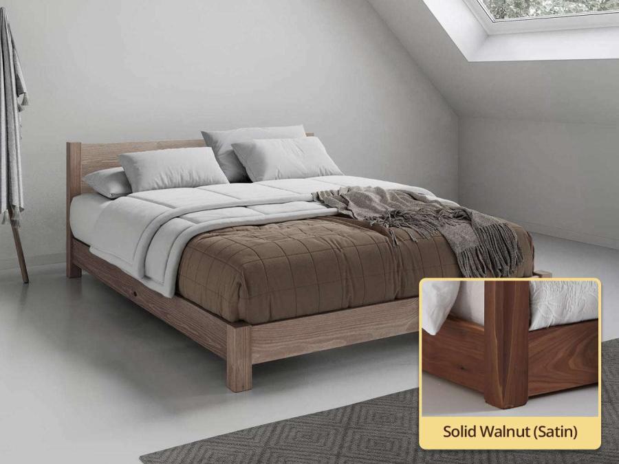 solid walnut low tokyo bed