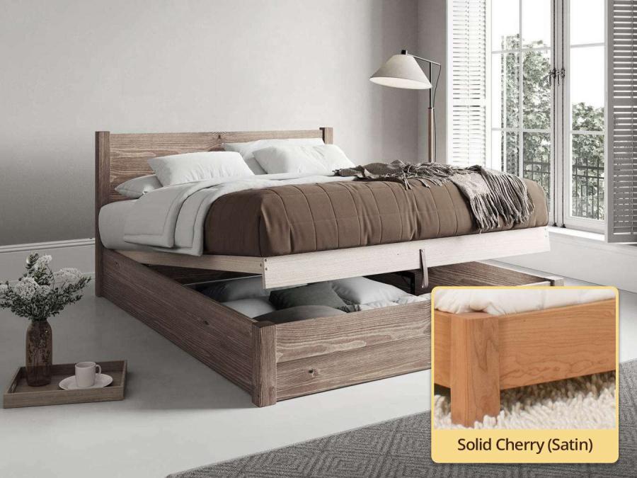 Ottoman Storage Bed solid cherry