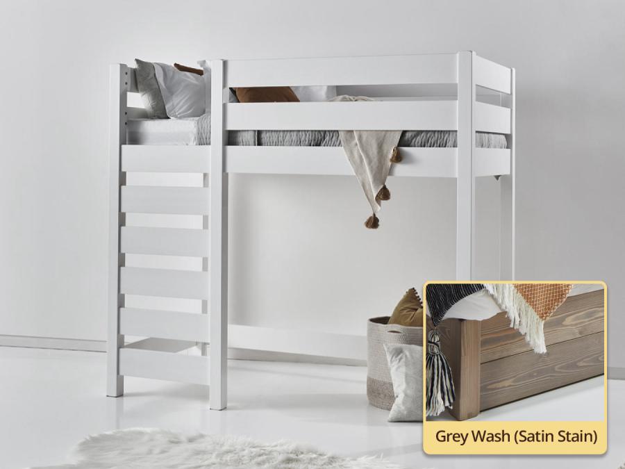 High Sleeper Loft Bed grey wash