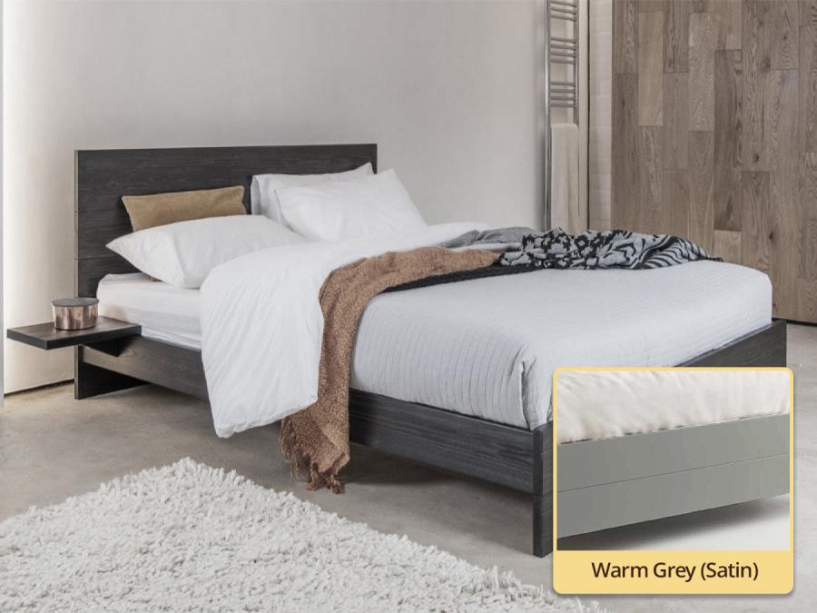 enkel bed warm grey