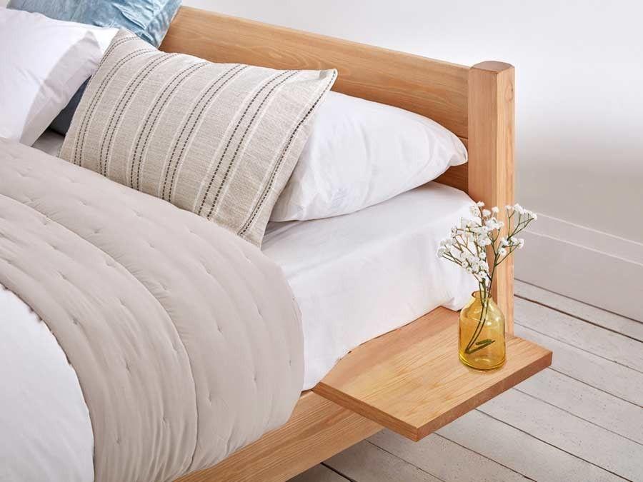 floating wooden shelf bed accessory get laid beds pine honey colour