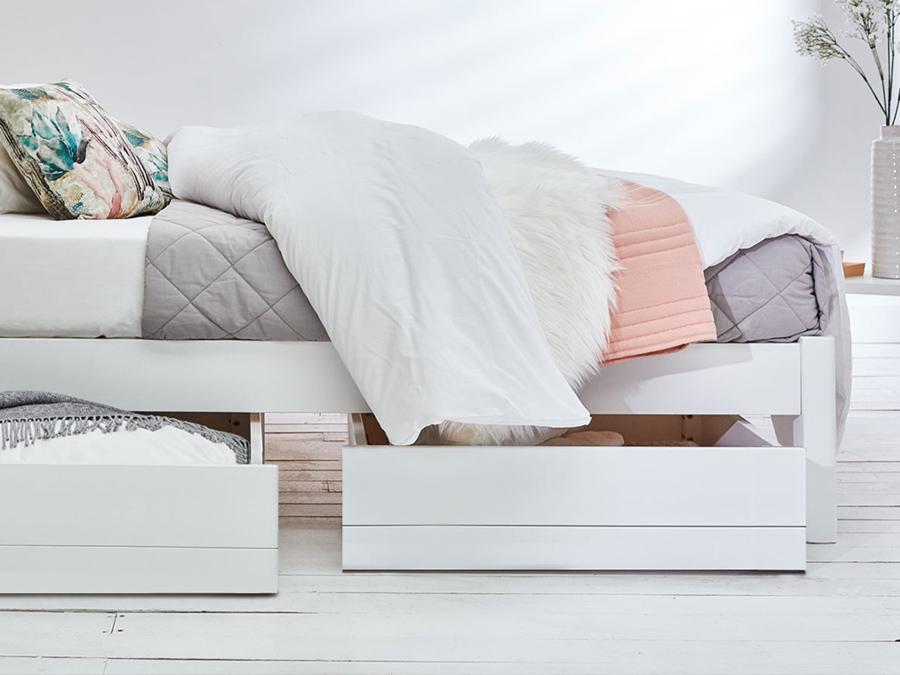 white wood underbed storage box get laid beds