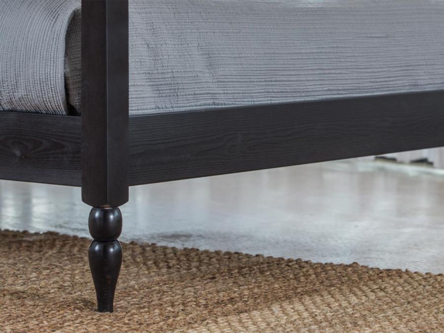 morrocan four poster bed wooden leg in black