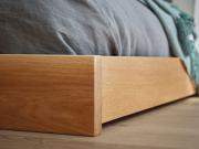 low enkel platform bed frame close up