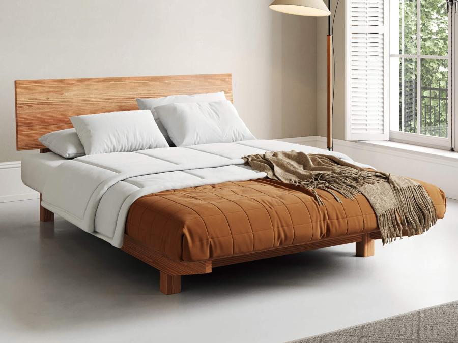 cinammon floating wooden bed