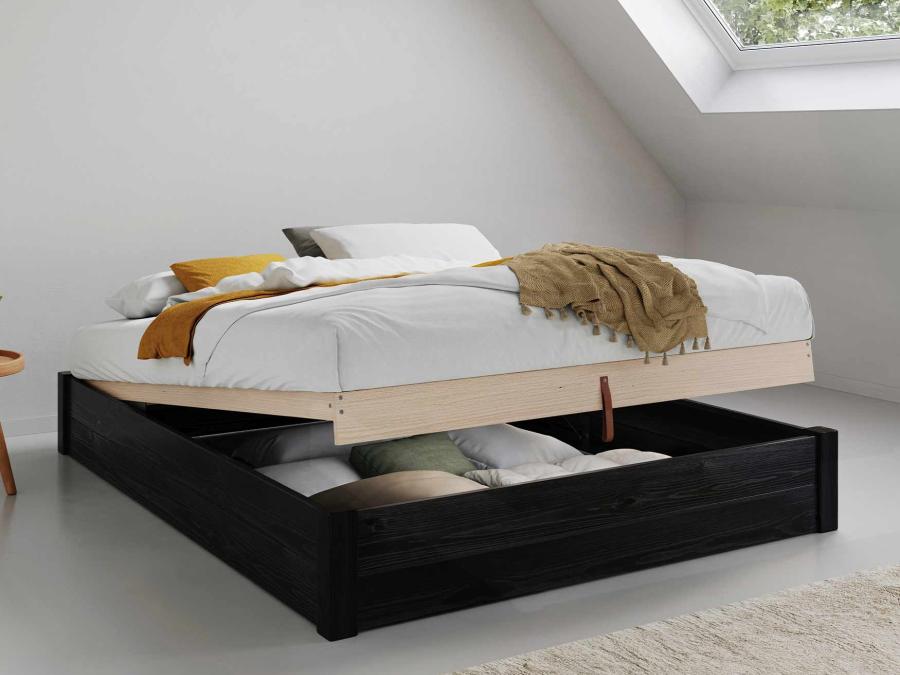 black ottoman storage bed without headboard by get laid beds