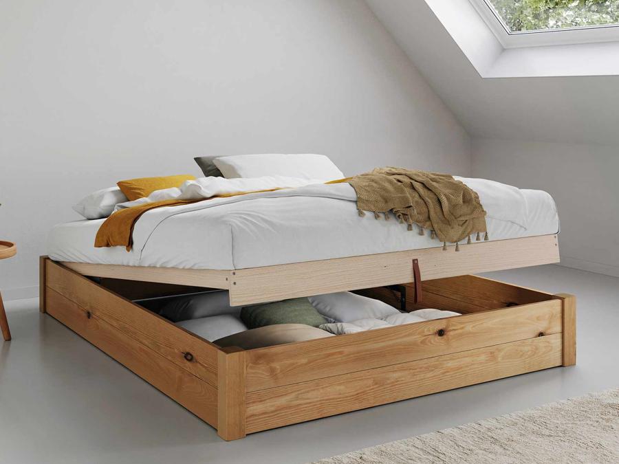 ottoman storage bed without headboard in honey