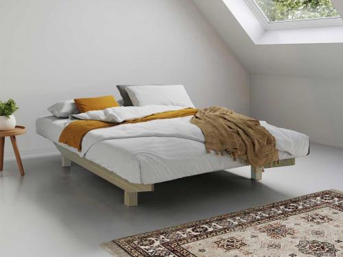 grey wash wooden platform bed frame space saver design without headboard by get laid beds