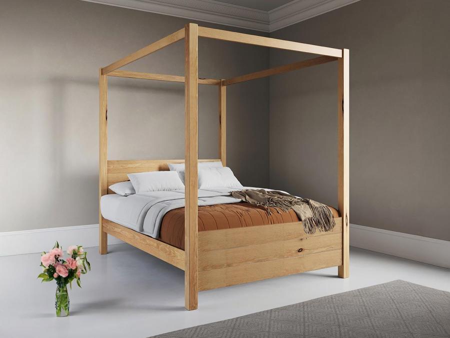 four poster bed summer wooden bed frame in honey