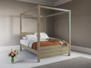wooden four poster bed summer design grey wash