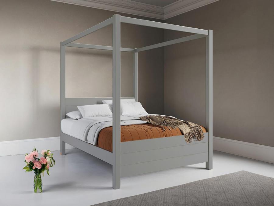 summer four poster wood bed grey by get laid beds