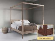 Four Poster Canopy Country Wooden Bed Walnut By Get Laid Beds