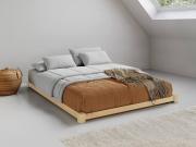 wooden natural low loft bed