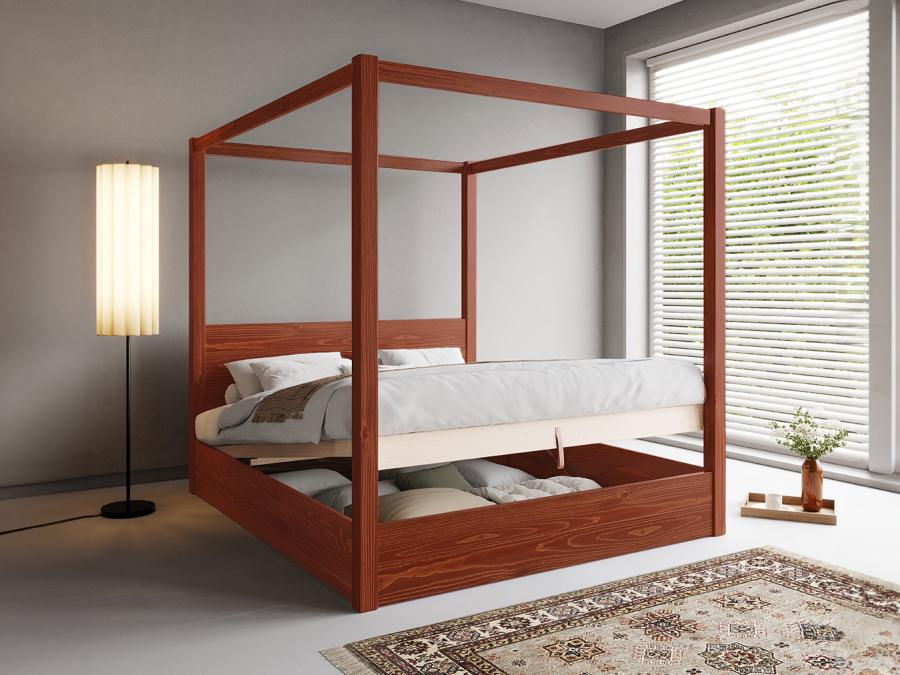 red ottoman storage four poster bed frame by get laid beds
