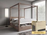 Ottoman Four Poster Storage Bed solid maple