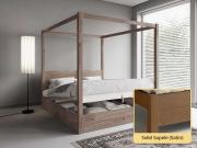 Ottoman Four Poster Storage Bed solid sapele