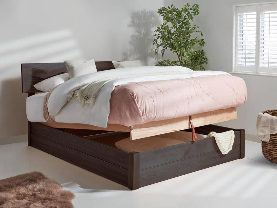 wooden ottoman space saver bed black