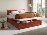 red ottoman storage bed wood