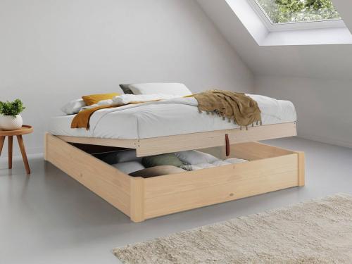ottoman storage bed without headboard natural wood