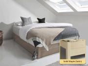 Ottoman Storage Bed (No Headboard / Space Saver) solid maple