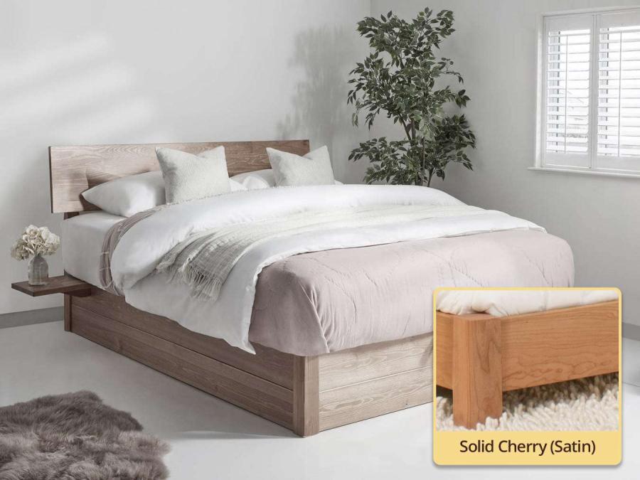Ottoman Storage Bed (Space Saver) solid cherry