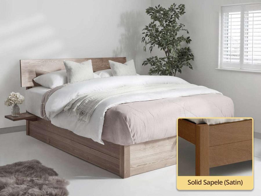 Ottoman Storage Bed (Space Saver) solid sapele