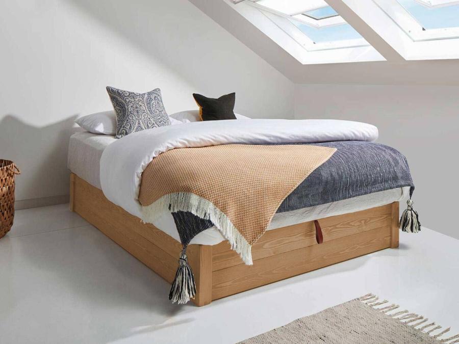 ottoman storage space saver no headboard in cinnamon