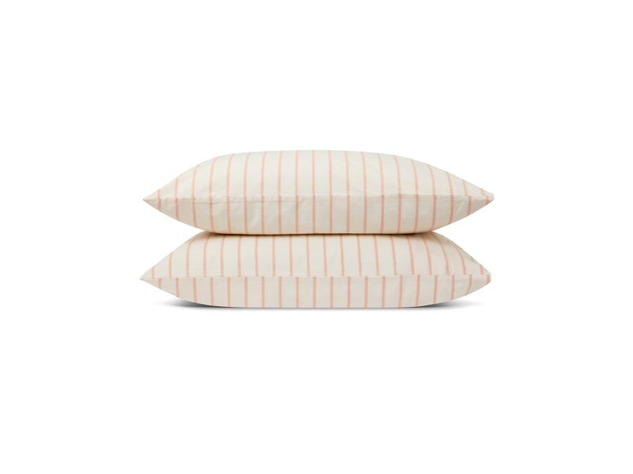 Blush Pink Slumber Stripe Cotton Pillowcases Product View