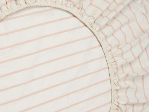 Blush Pink Slumber Stripe Cotton Fitted Sheet Product View