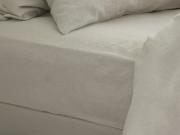 Oatmeal Linen Blend Fitted Sheet Styled Bedroom Setting