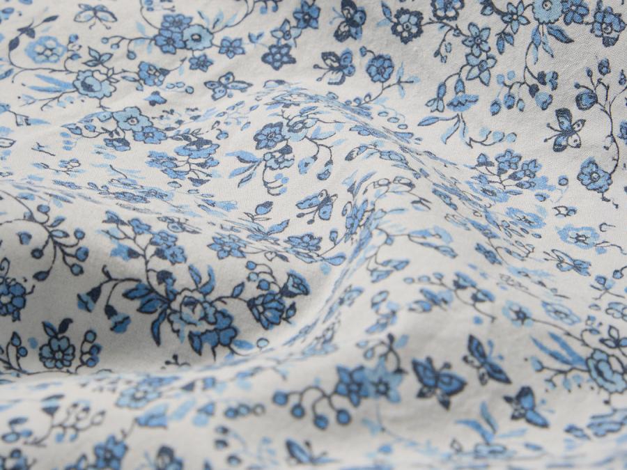 Mini Meadow Blue Cotton Fabric Detail