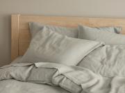 Oatmeal Linen Blend Pillowcases Styled Bedroom Setting