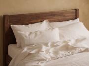 Pearl Linen Blend Pillowcases Styled Bedroom Setting