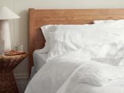 White Linen Blend Pillowcases Styled Bedroom Setting